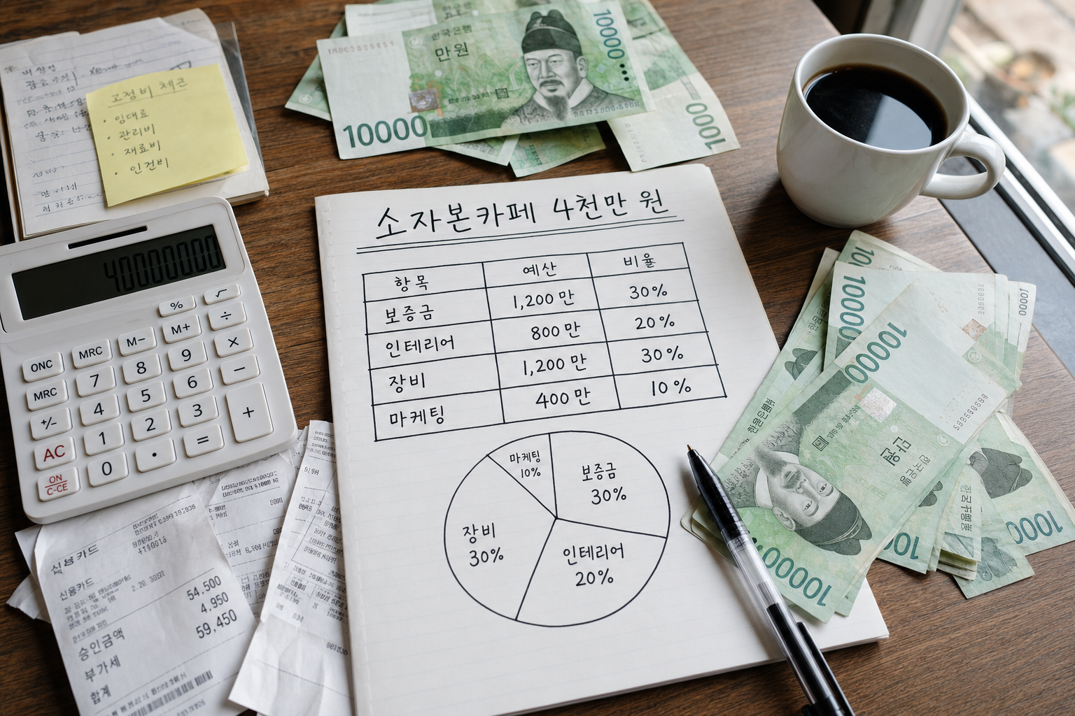 소자본카페 창업 시 실제 필요한 자금 규모와 예산 배분