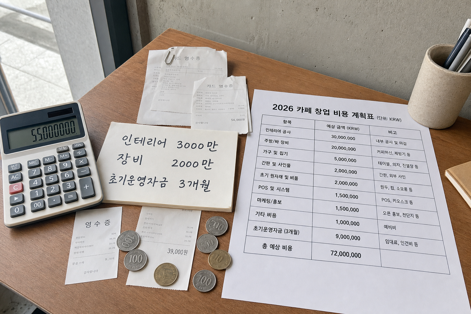 카페창업비용 항목별 실전 가이드