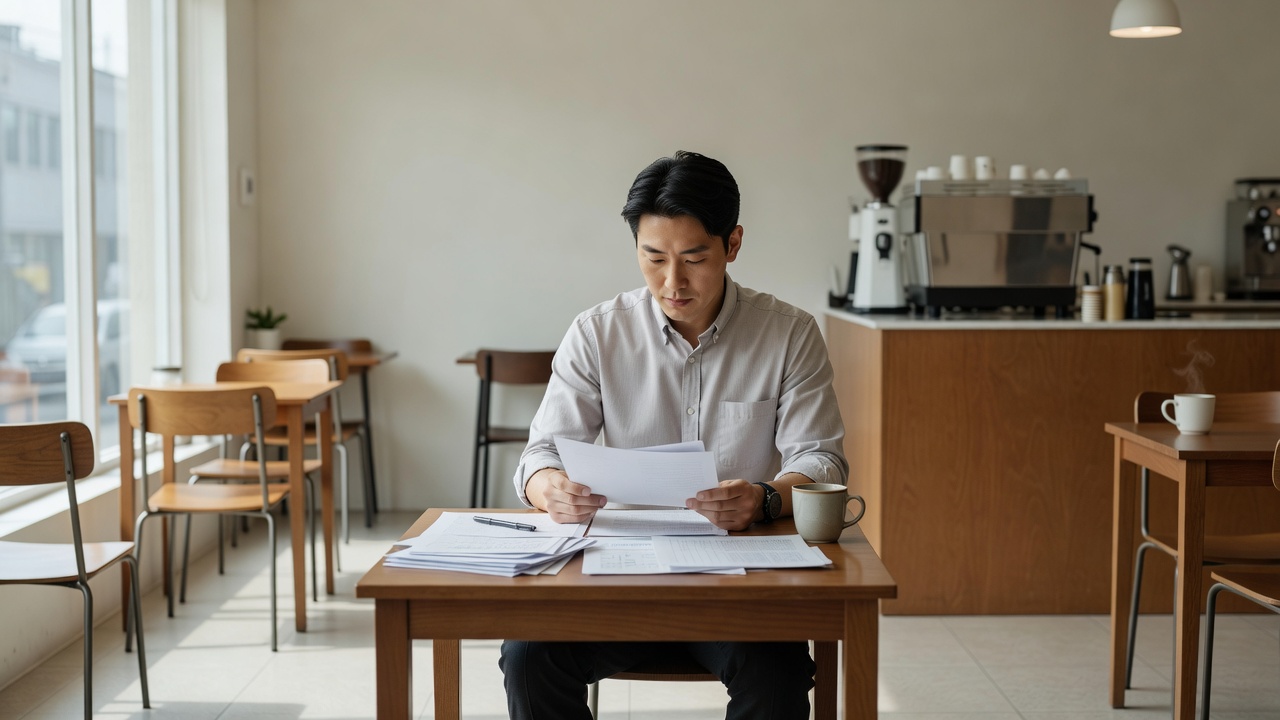 소자본카페 창업 자금 계획을 준비하는 모습