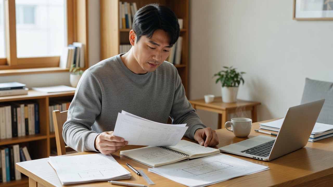 카페창업절차 단계별 체크리스트를 준비하는 모습